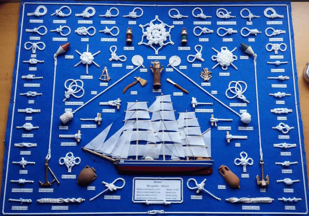 Cuadro de nudos 58x76 y velero