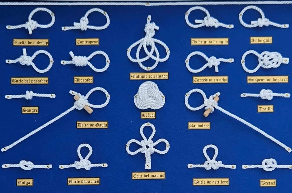 Knot-tying display board